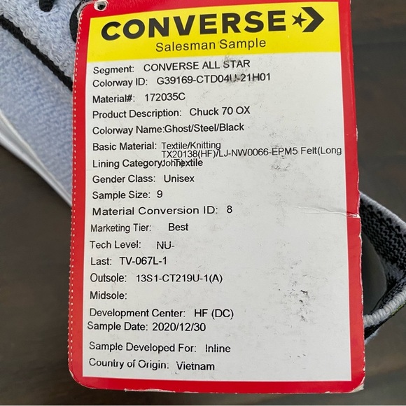 New Without Box Converse Chuck Taylor All Star Men's Sneaker Gray & Black Size 9 - Picture 6 of 7